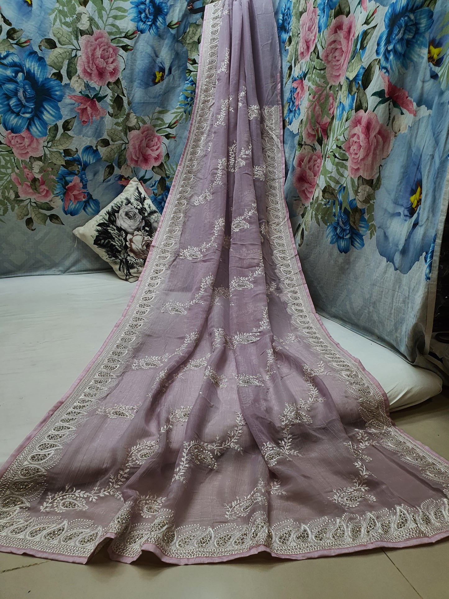 ALLOVER REASHAM JALL AND BORDER ON GEORGETTE* Saree