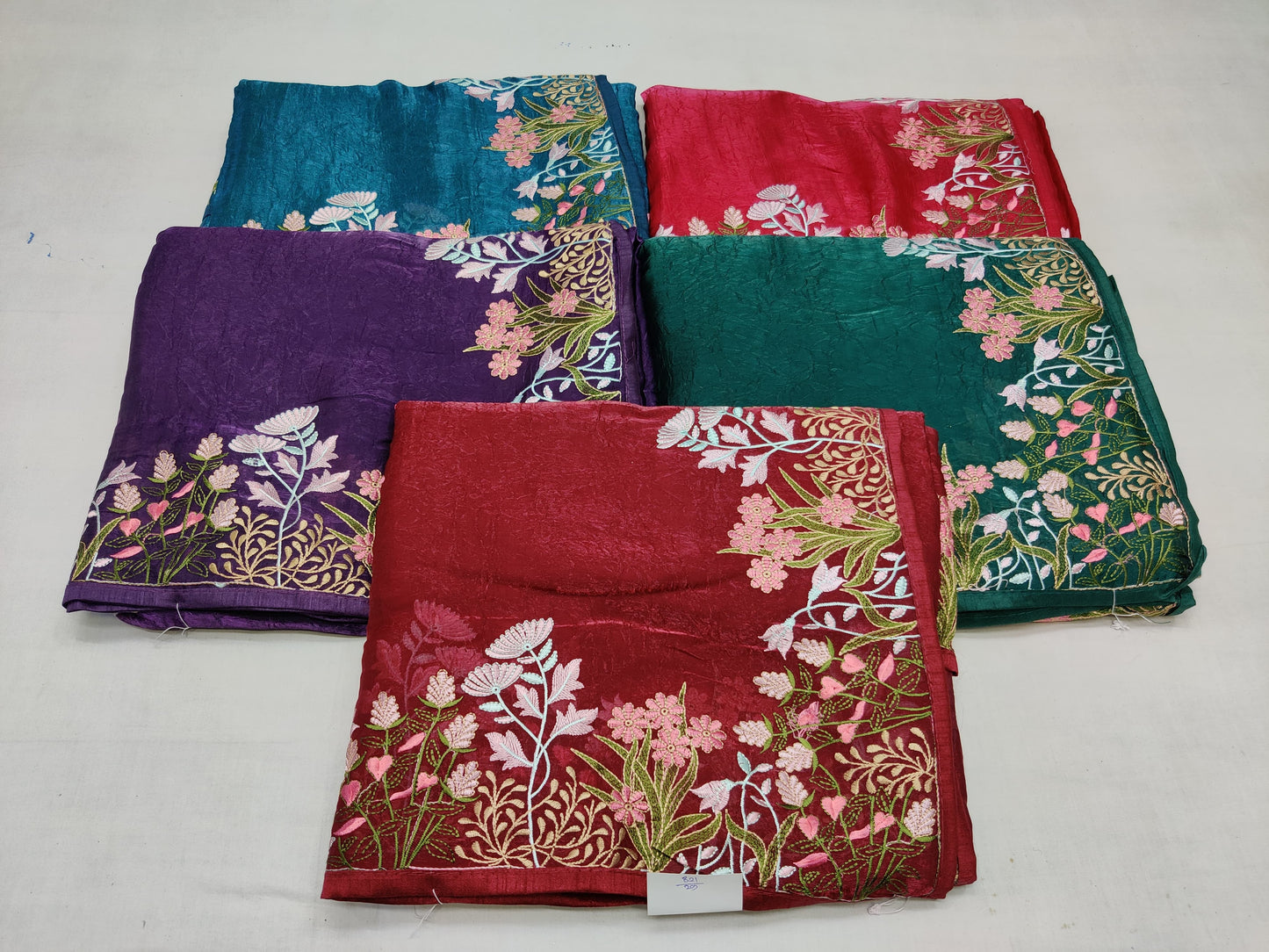 ALLOVER PURE KASHMIRI WORK BORDER ON CRUSH GEORGETTE saree