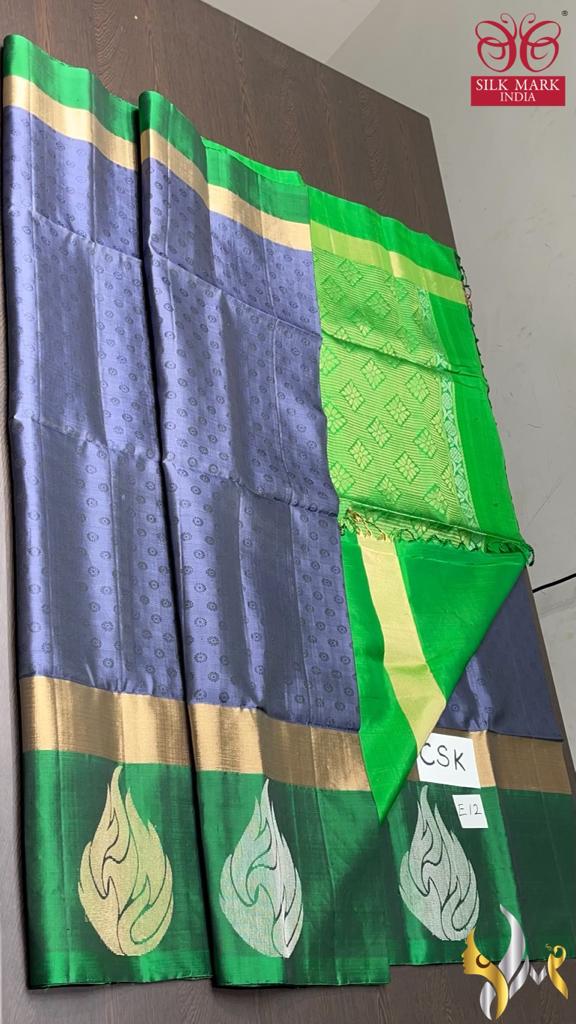 Original kanchipuram handloom double vaarppu soft silk Sarees 
Silkmark certified