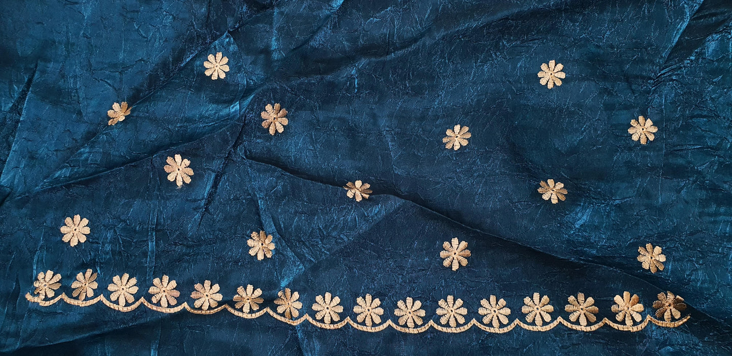 ALLOVER PURE KASHMIRI WORK BORDER ON CRUSH GEORGETTE saree
