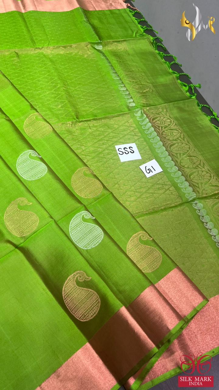 Original kanchipuram handloom double vaarppu  exclusive 240 hooks weaving MODERN TRENDY design  soft silk Sarees*
