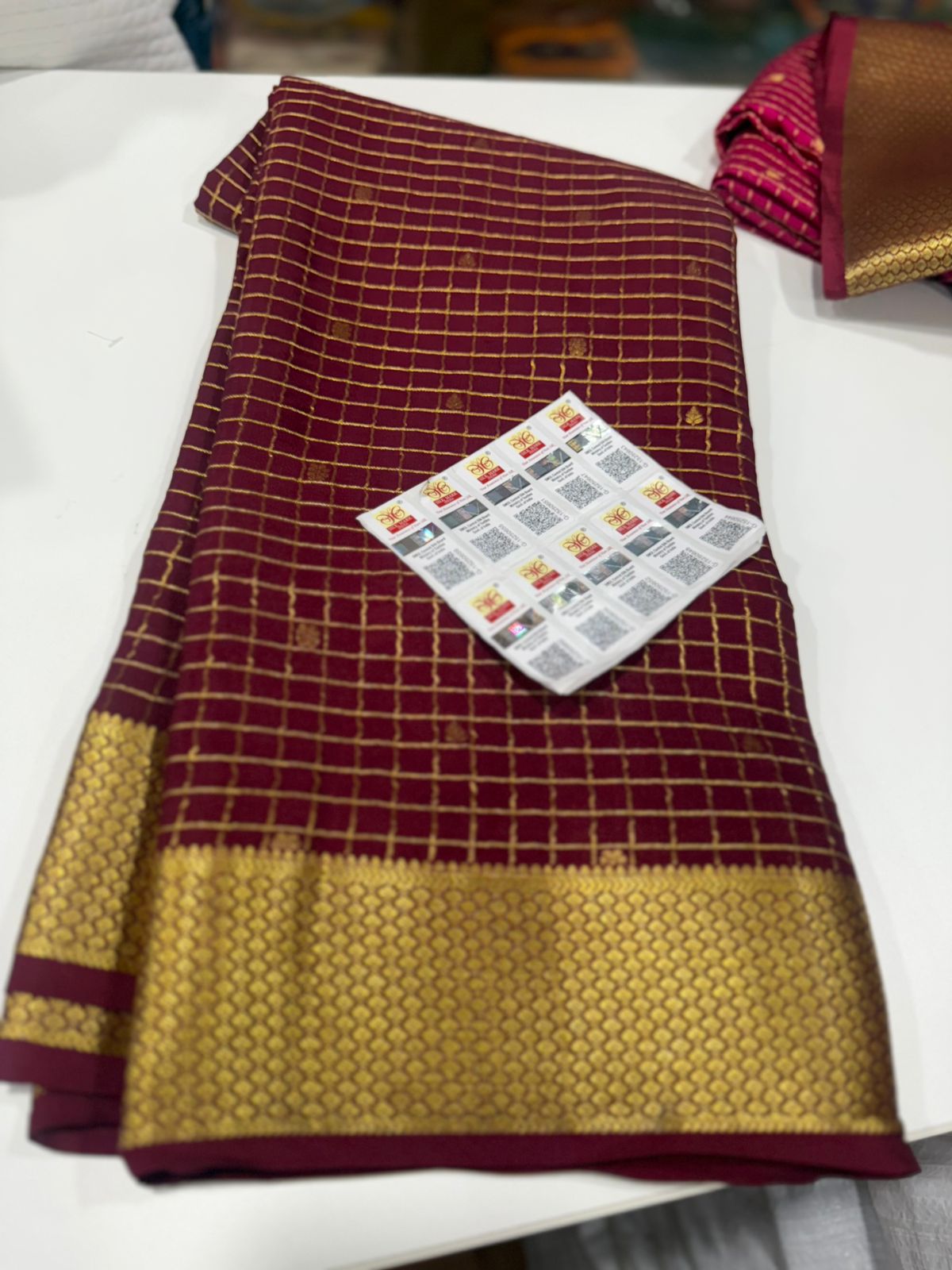 Pure Mysore silk sarees 
120grm thickness All exclusive pattern  with beautiful colour