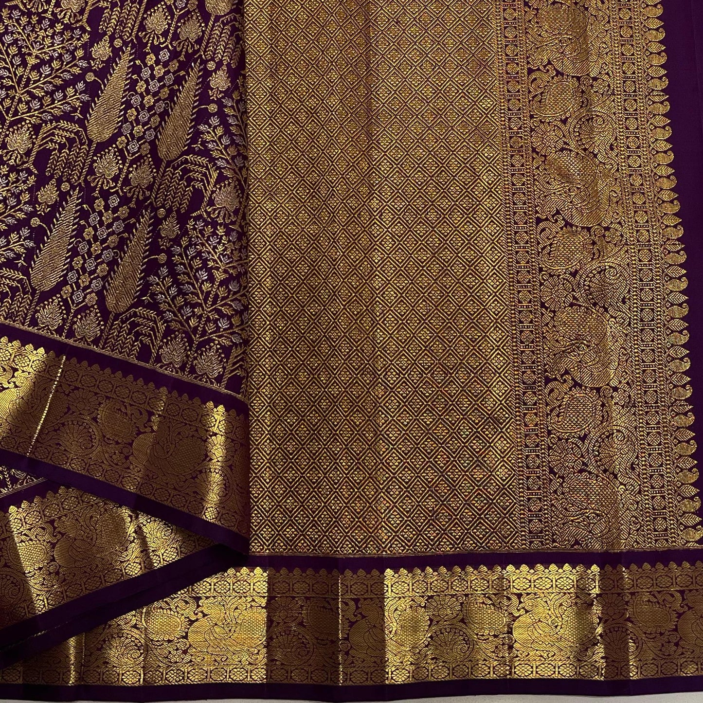 Kanchipuram pure silk handloom double warp self grand pallu and blouse *Bridal 2g* 
*SILK MARK TAG WITH HOLOGRAM*