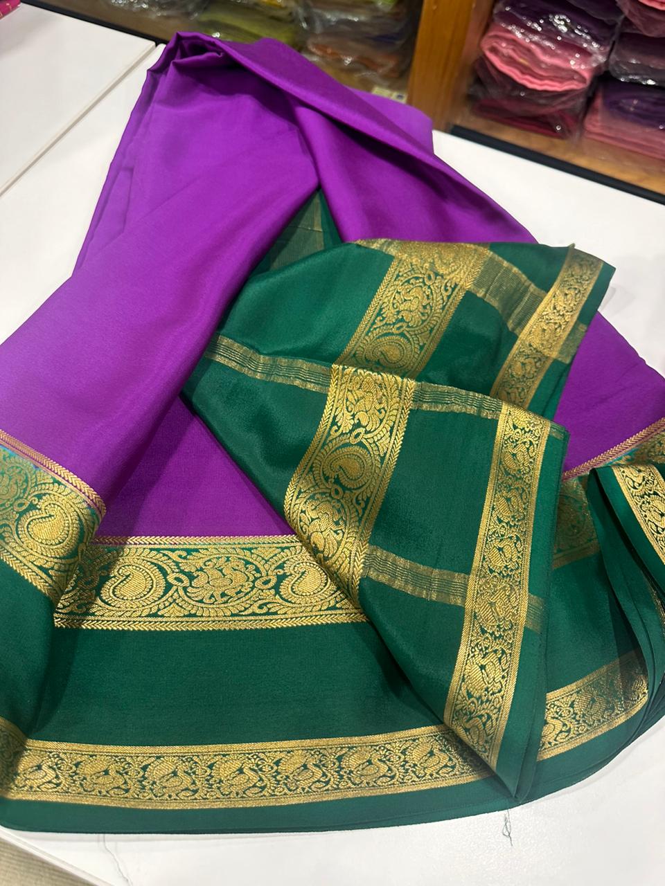 Pure  Mysore silk sarees 
120 grm thickness