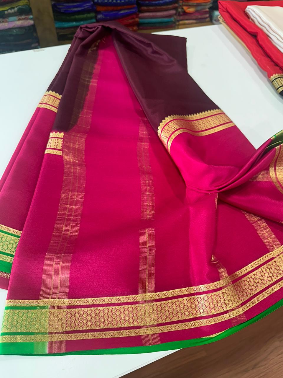 Pure  Mysore silk sarees 
120 grm thickness