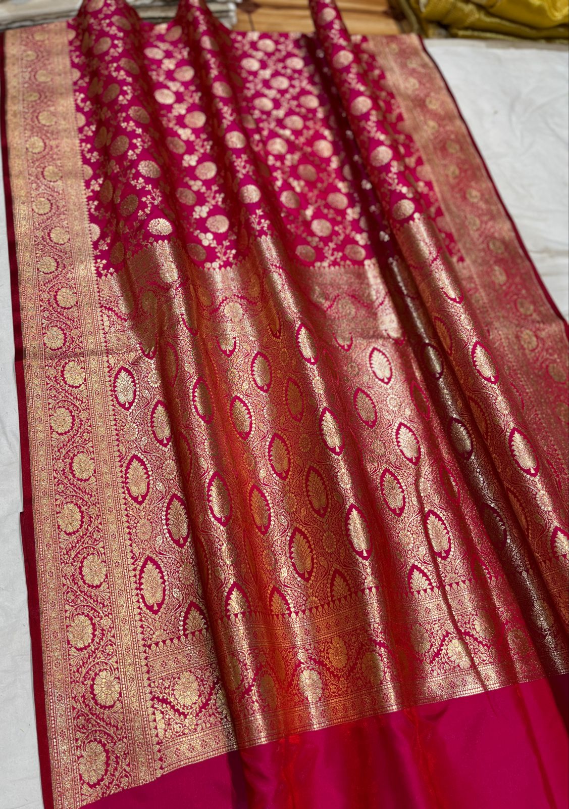 BANARASI HANDLOOM KATAN SILK SAREES GOOD QUALITY WEAVING DESIGN*