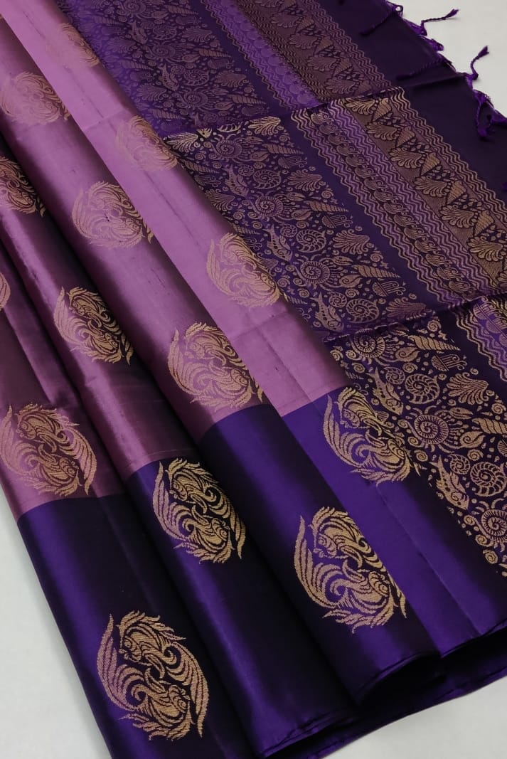 Pure handloom Double warp soft silk saree
Without border