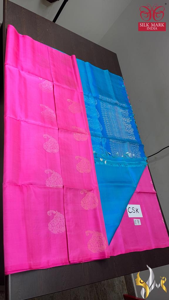 Original kanchipuram handloom double vaarppu soft silk Sarees 
Silkmark certified