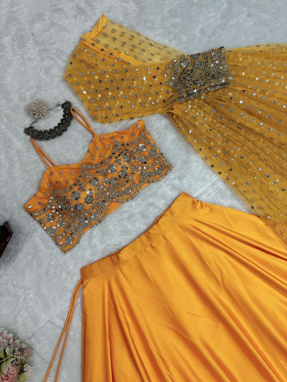Designer Party wear Lehengha choli 
Fabric : Japan satin