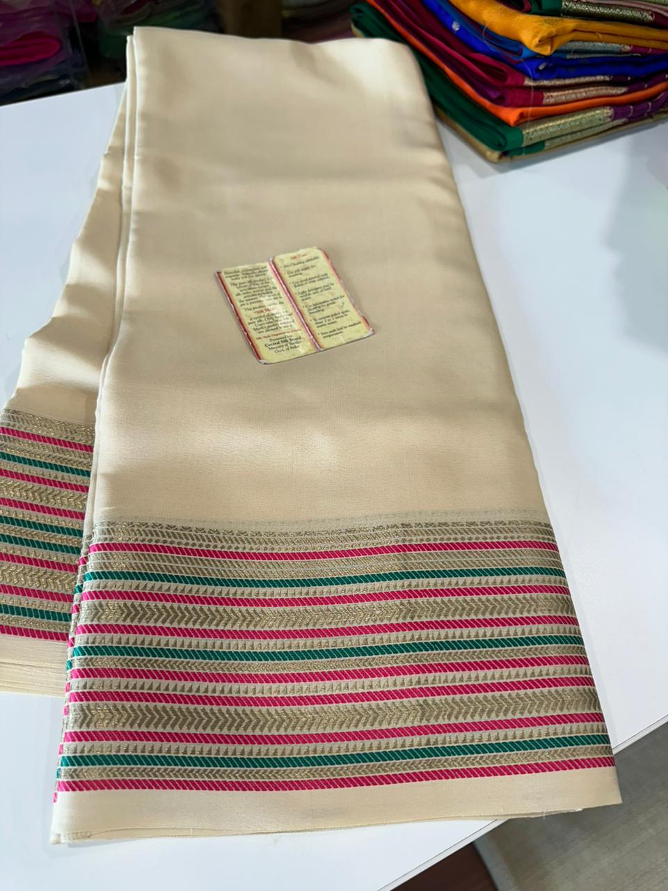 Pure  Mysore silk sarees 
110  grm thickness
Silk mark certified