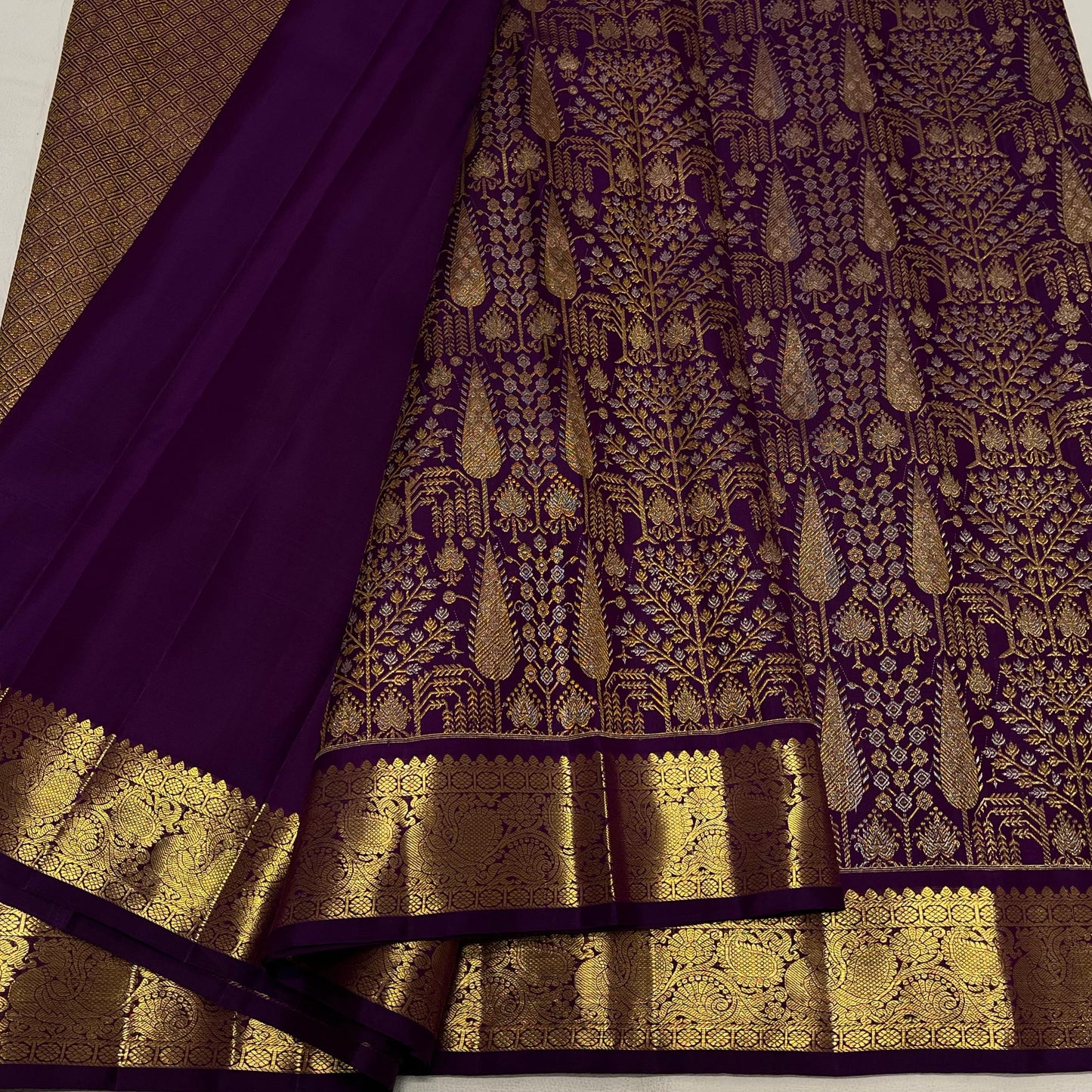 Kanchipuram pure silk handloom double warp self grand pallu and blouse *Bridal 2g* 
*SILK MARK TAG WITH HOLOGRAM*