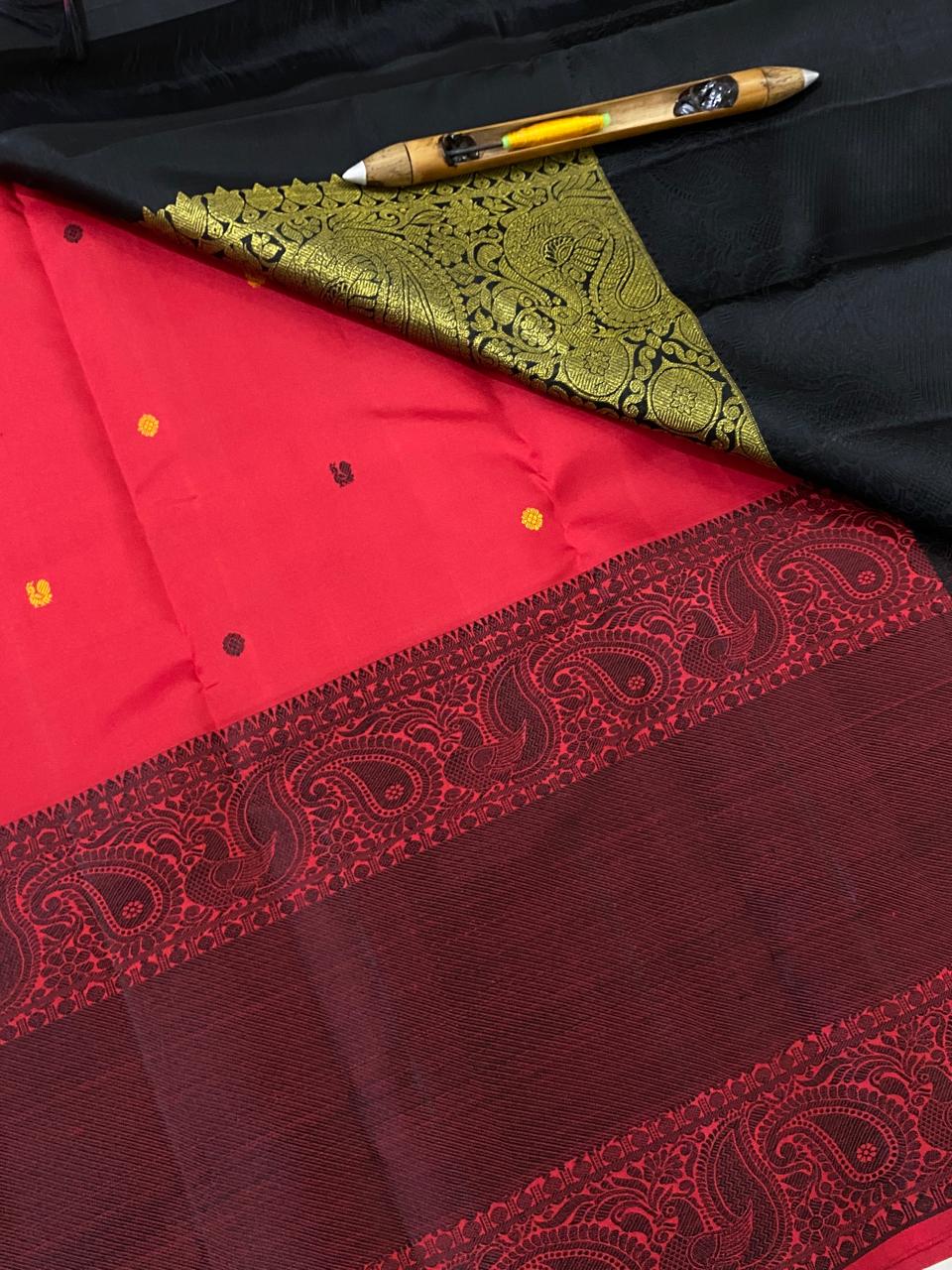 Kanchipuram Handloom pure silk saree
Beautiful fancy Design silk butta  collection beautiful type sarees*