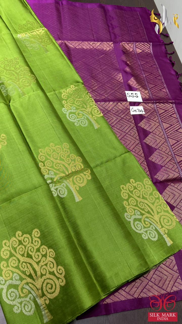 Original kanchipuram handloom double vaarppu  exclusive 240 hooks weaving MODERN TRENDY design  soft silk Sarees*