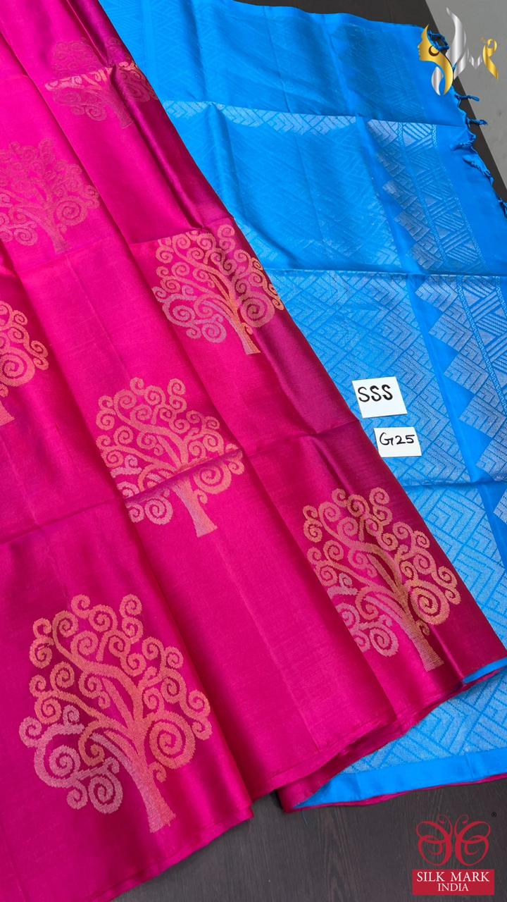 Original kanchipuram handloom double vaarppu  exclusive 240 hooks weaving MODERN TRENDY design  soft silk Sarees*