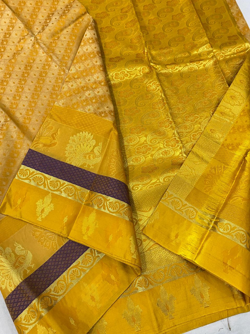 Kanchipuram semi silk sarees
Beautiful Design
beautiful Semi 20%pure mixed soft silk sarees*