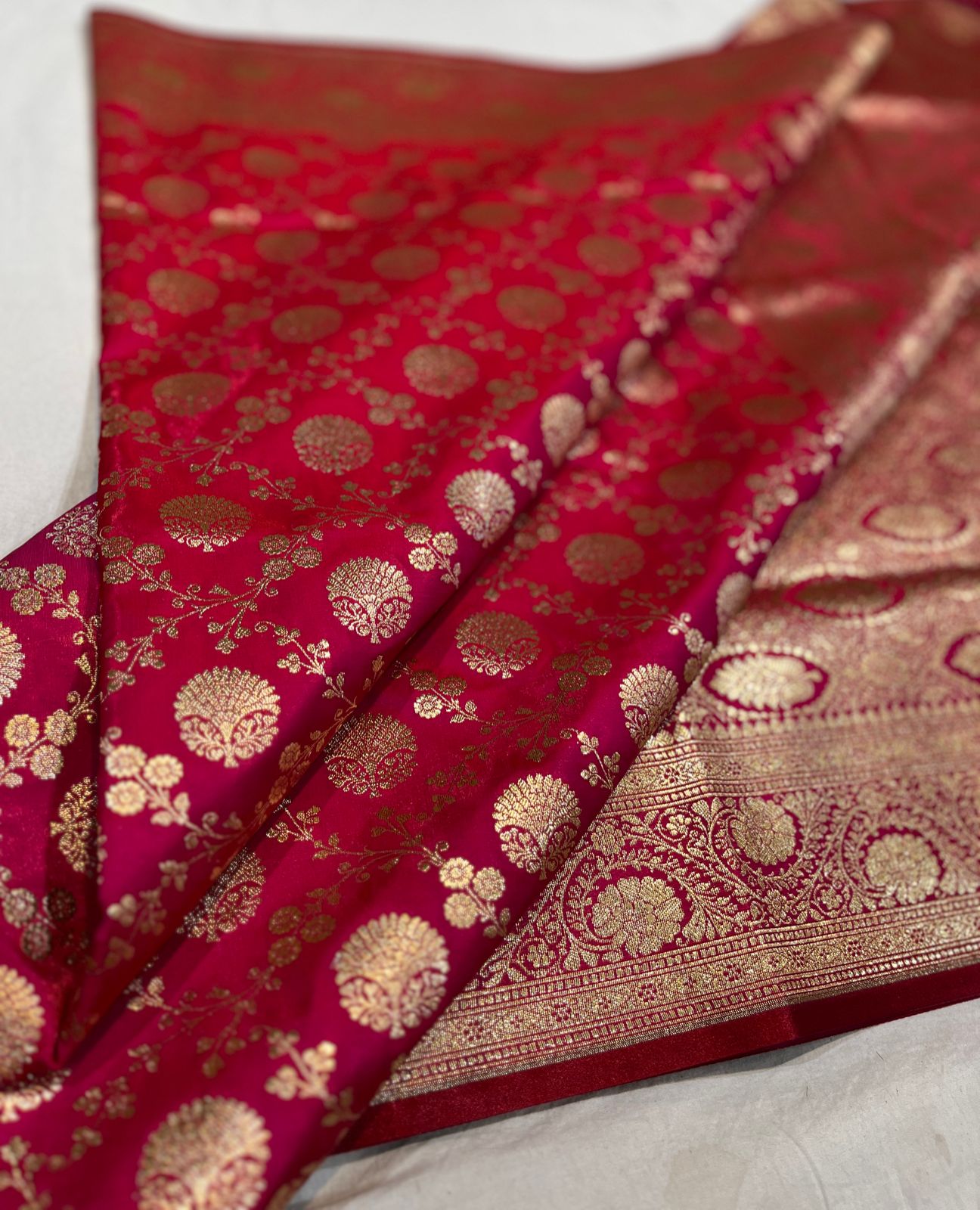 BANARASI HANDLOOM KATAN SILK SAREES GOOD QUALITY WEAVING DESIGN*