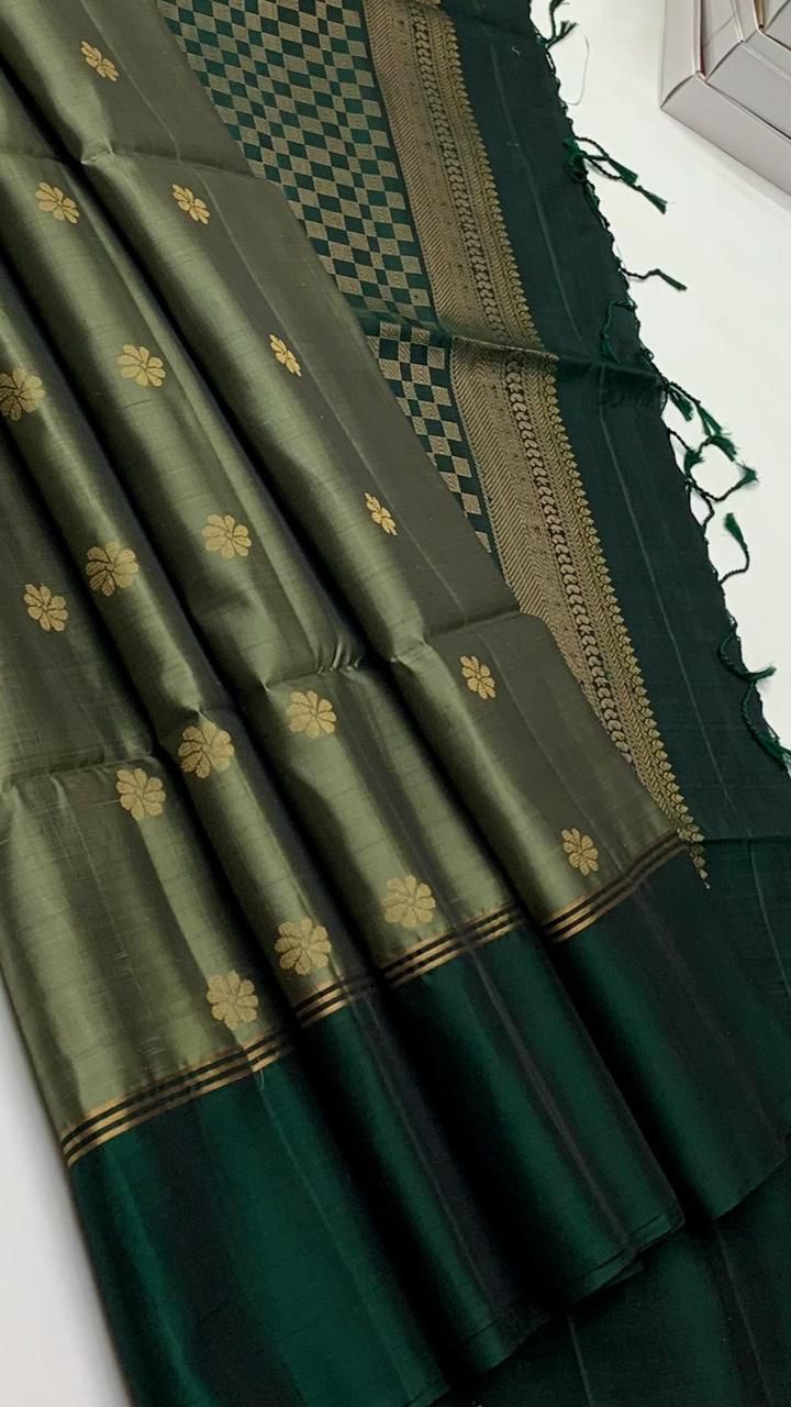Pure handloom fancy design borderless Double warp soft silk sarees collections                               with contrast Pallu and blouse