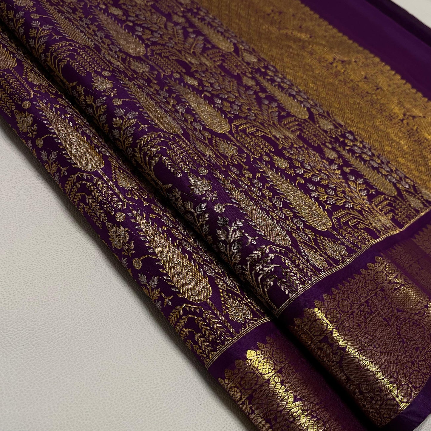Kanchipuram pure silk handloom double warp self grand pallu and blouse *Bridal 2g* 
*SILK MARK TAG WITH HOLOGRAM*