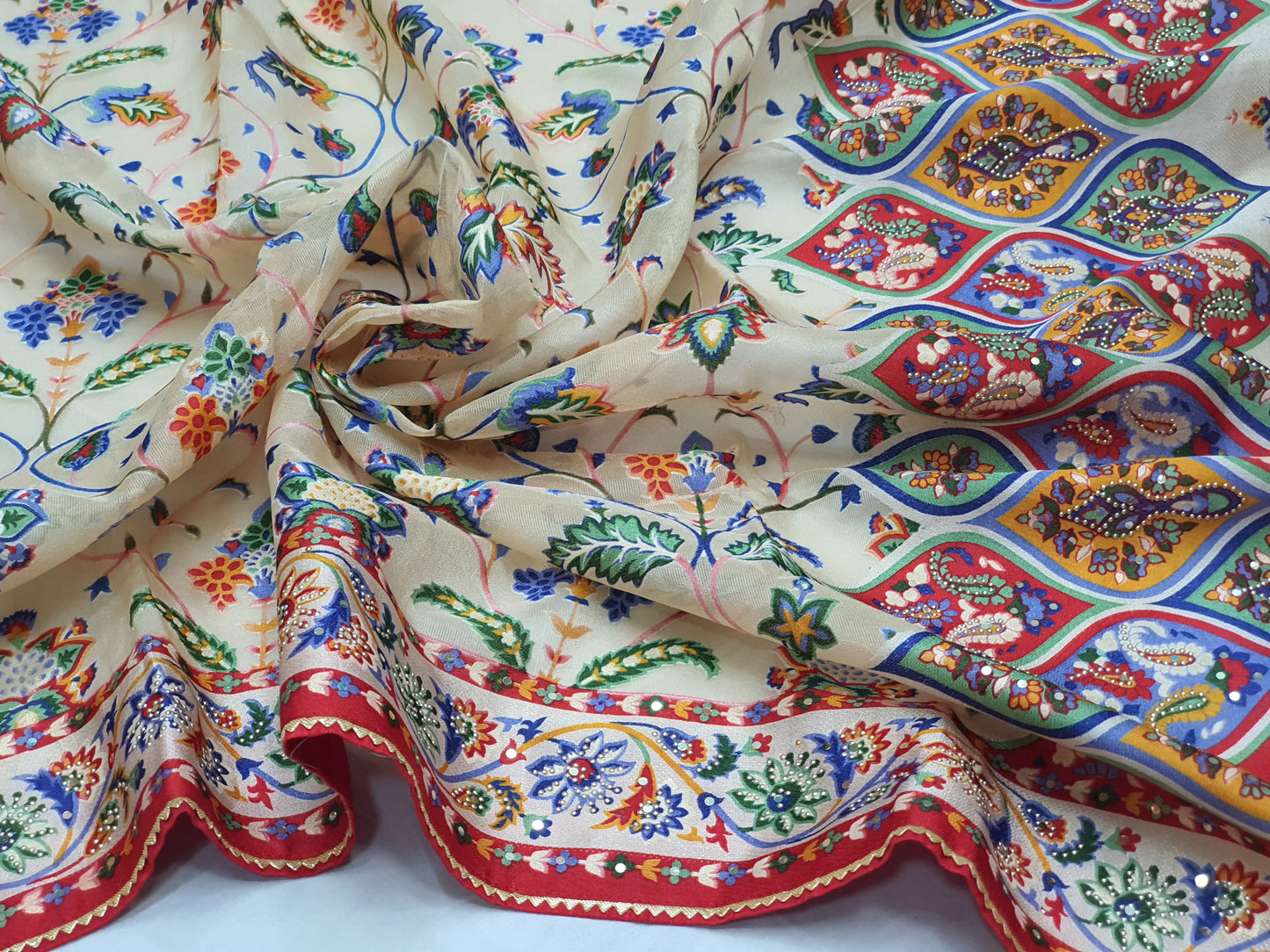 Brasso organza work and heavy blouse*saree