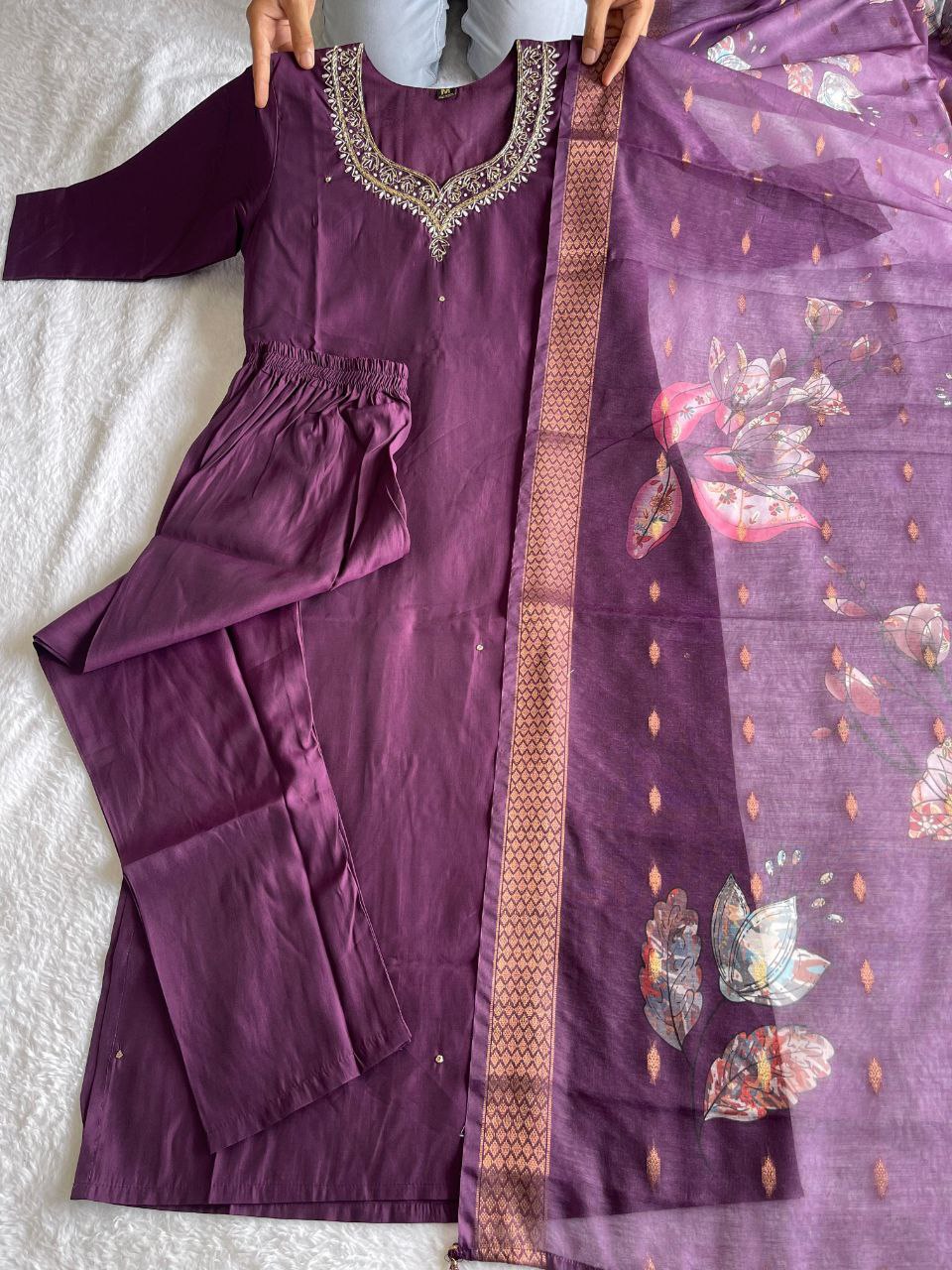 Beautiful design suit set.    Premium Roman Silk