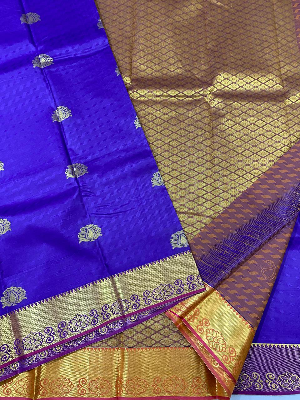 Kanchipuram Semi silk saree
Super quality 
beautiful embossed butta type sarees*