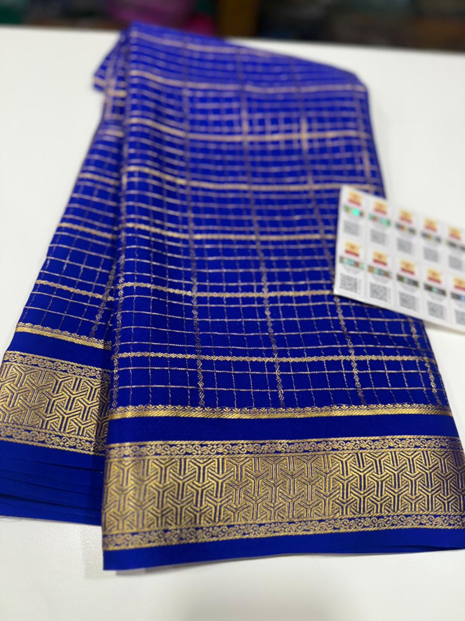 Pure Mysore silk sarees 
120grm thickness All exclusive pattern  with beautiful colour