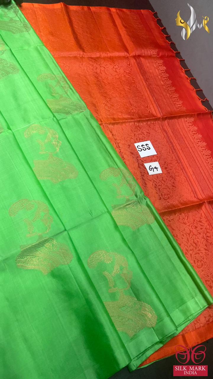 Original kanchipuram handloom double vaarppu  exclusive 240 hooks weaving MODERN TRENDY design  soft silk Sarees*