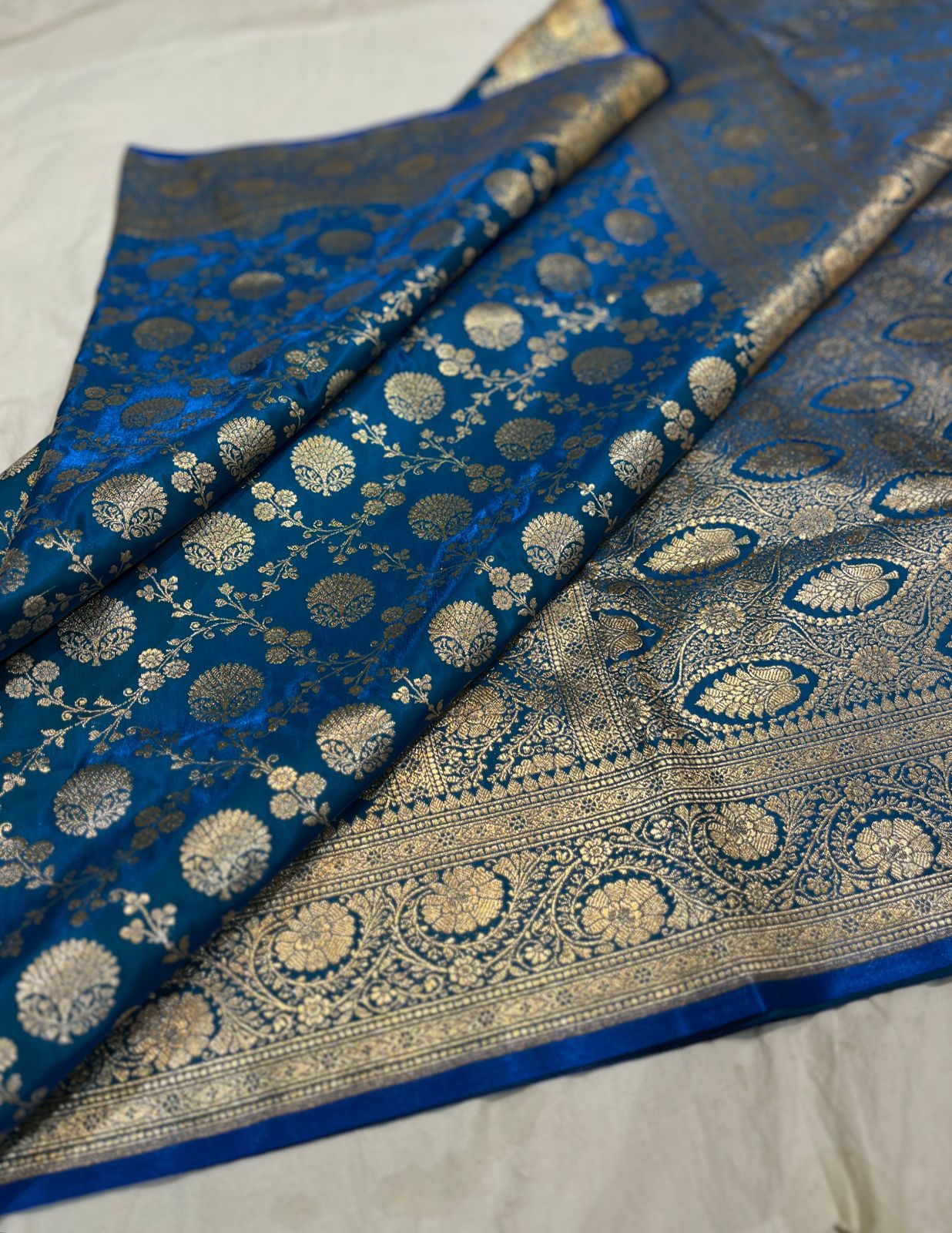 BANARASI HANDLOOM KATAN SILK SAREES GOOD QUALITY WEAVING DESIGN*