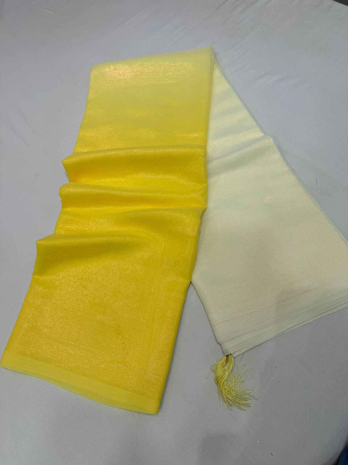 Pure chiffon Rocky Rani sarees 2d shaded body with Blouses