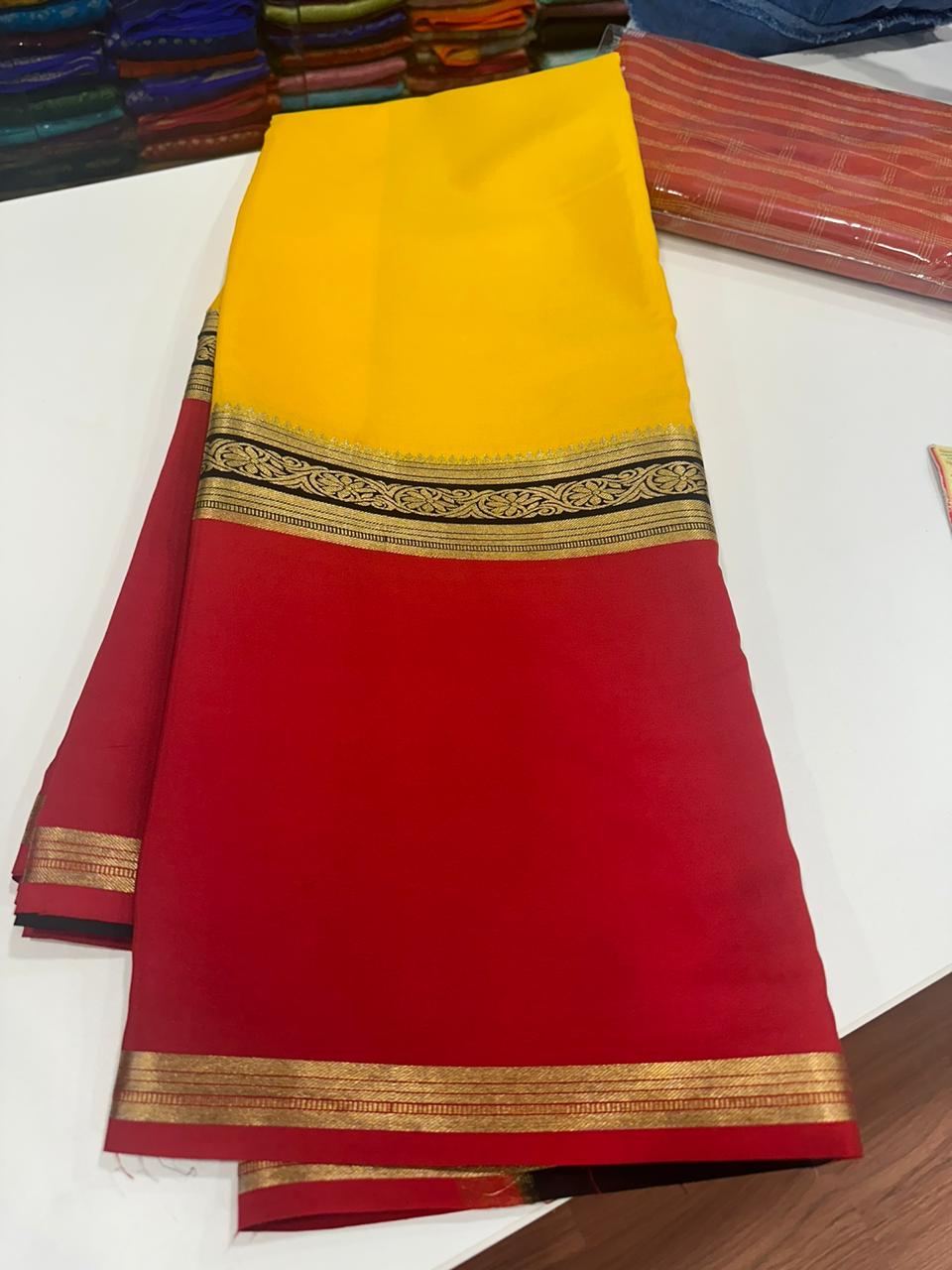 Pure  Mysore silk sarees 
120 grm thickness