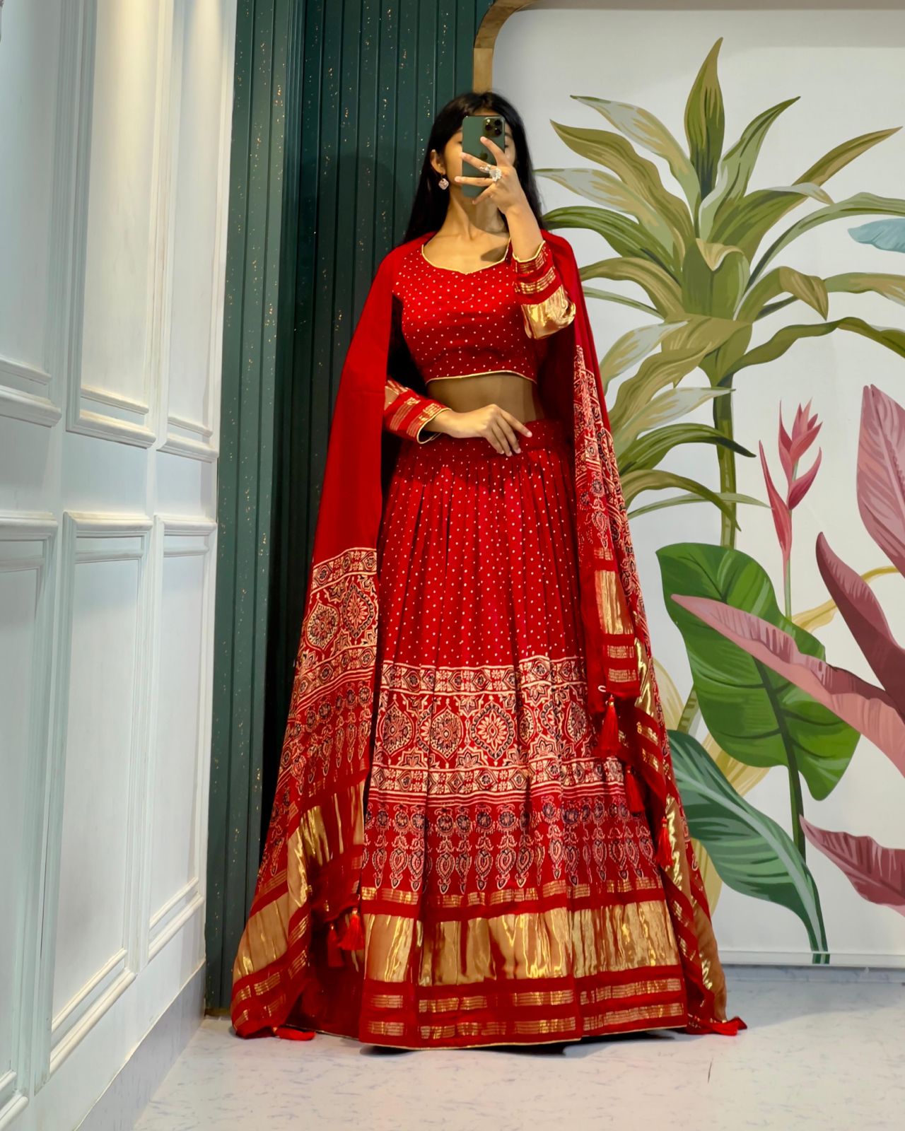 Raise up your style with this Ravishing gaji silk lehenga to vibrant your look at wedding and navratri.