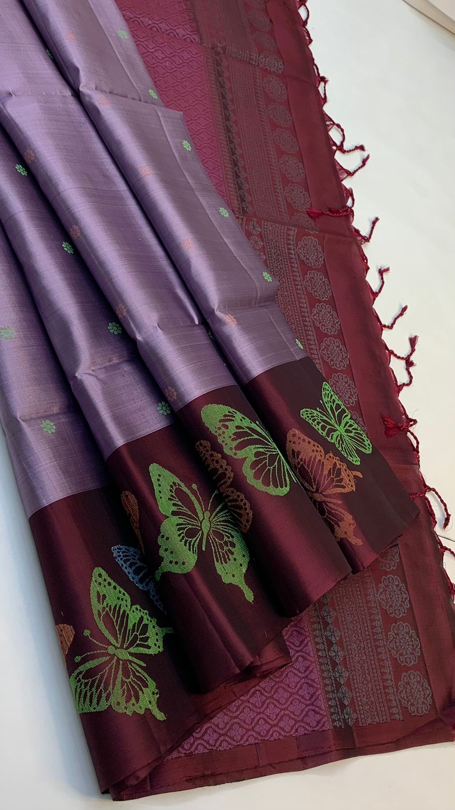 Pure handloom  TURNING BORDER  bridal Double warp soft silk sarees collections with contrast Pallu and blouse