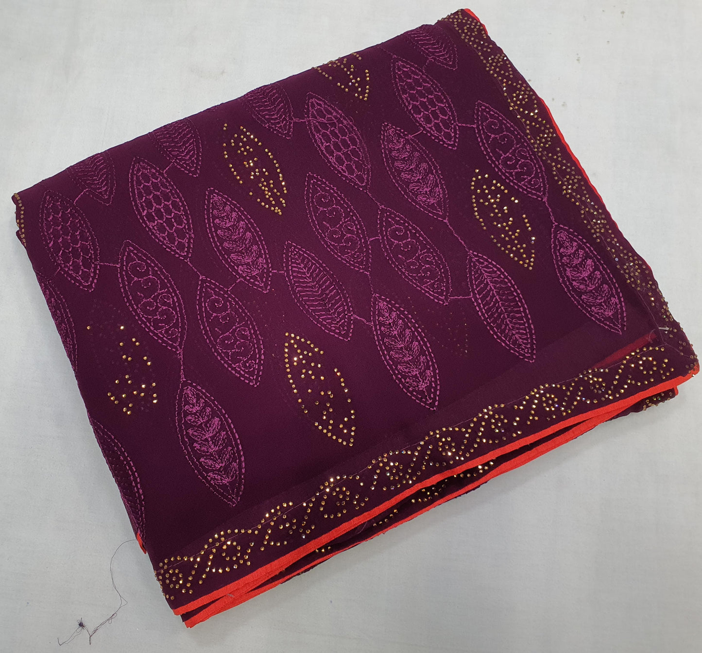 ALLOVER SELF REASHAM JALL WITH SWAROSKI STONE WORK ON GEORGETTE*Saree