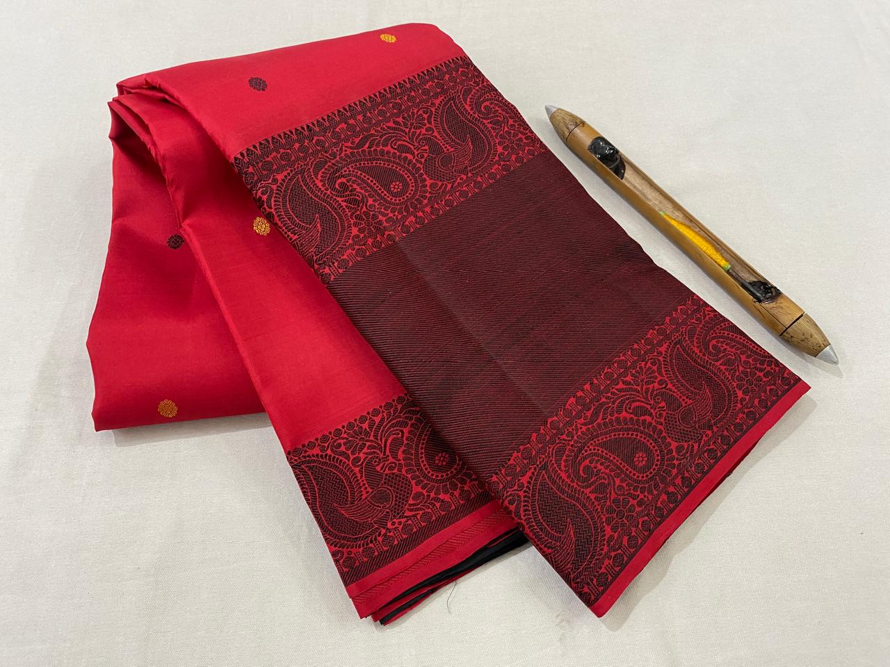 Kanchipuram Handloom pure silk saree
Beautiful fancy Design silk butta  collection beautiful type sarees*