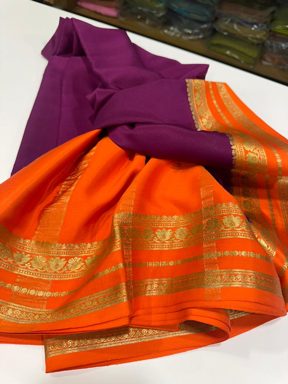 Pure  Mysore silk sarees 
110  grm thickness
Silk mark certified