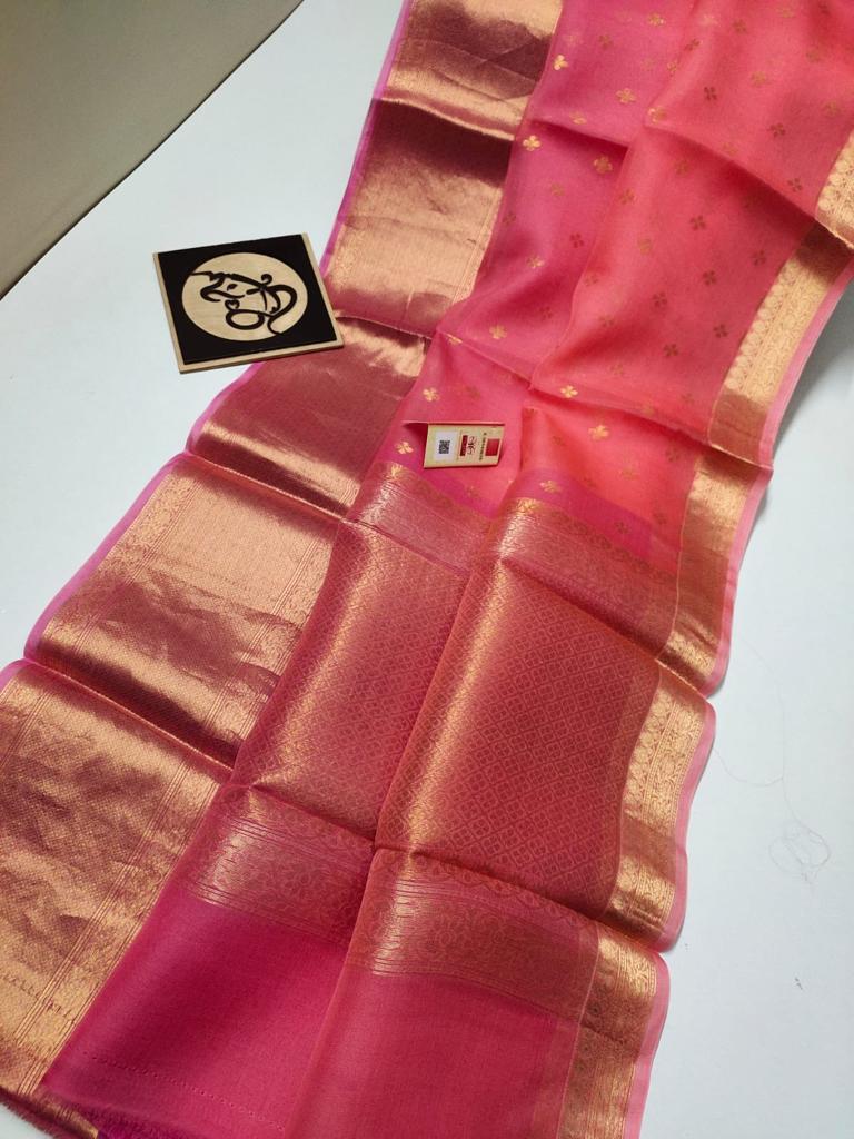 BANARASI KORA ORGANZA DYBLE SILK SAREES GOOD QUALITY WEAVING DESIGN