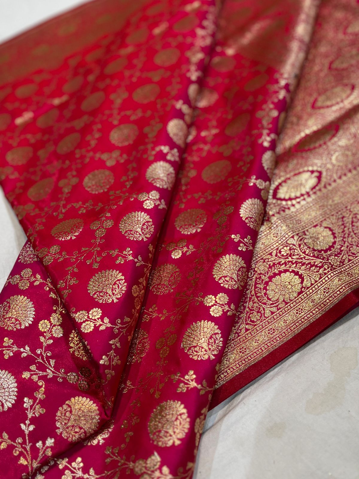 BANARASI HANDLOOM KATAN SILK SAREES GOOD QUALITY WEAVING DESIGN*