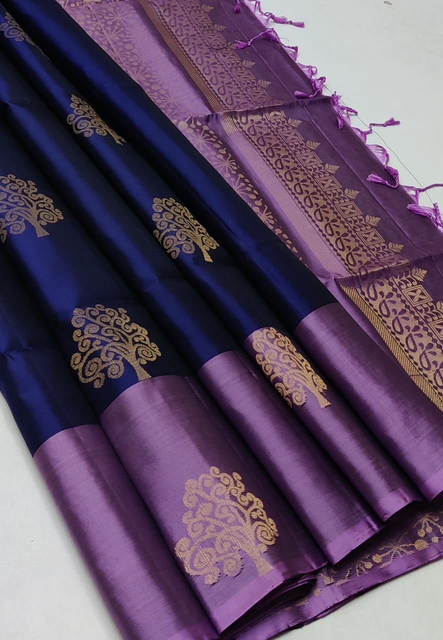 Pure handloom Double warp soft silk saree
Fancy design on silk Sarees
Contrast pallu and blouse
Silkmark certified