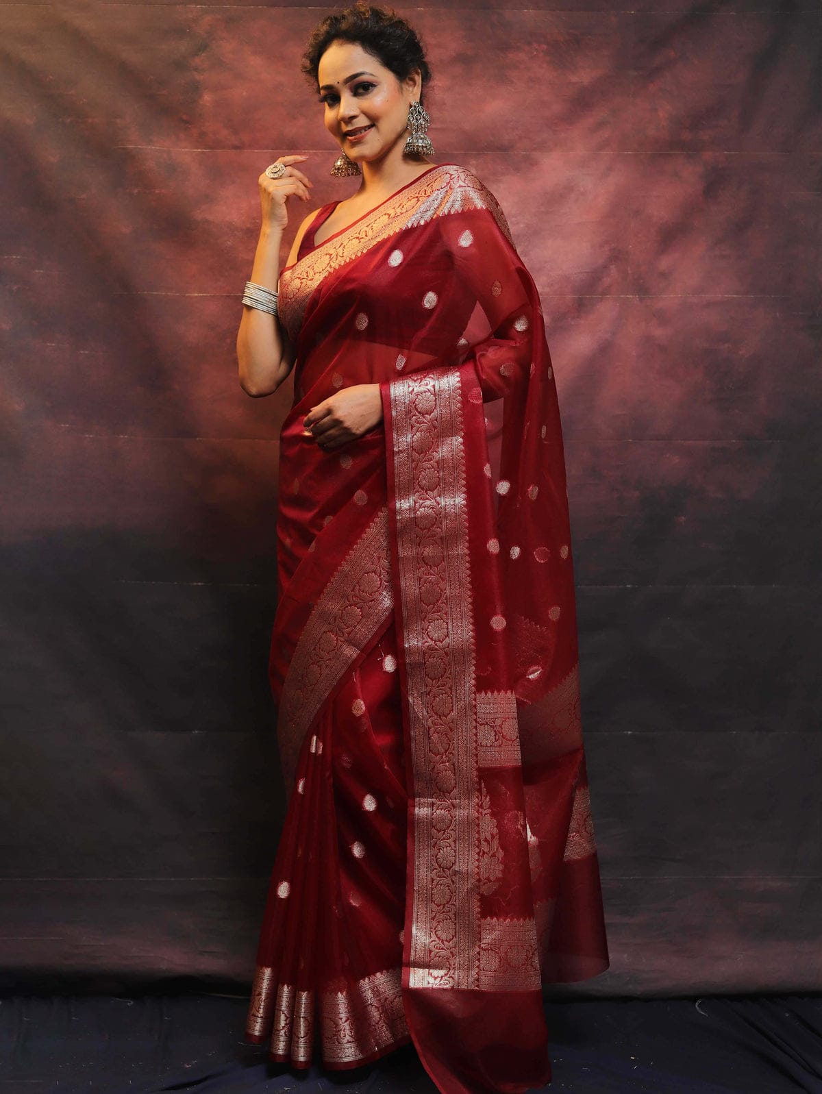 BANARASI SEMI KORA ORGANZA DYBLE SILK SAREES VERY GOOD QUALITY WEAVING DESIGN