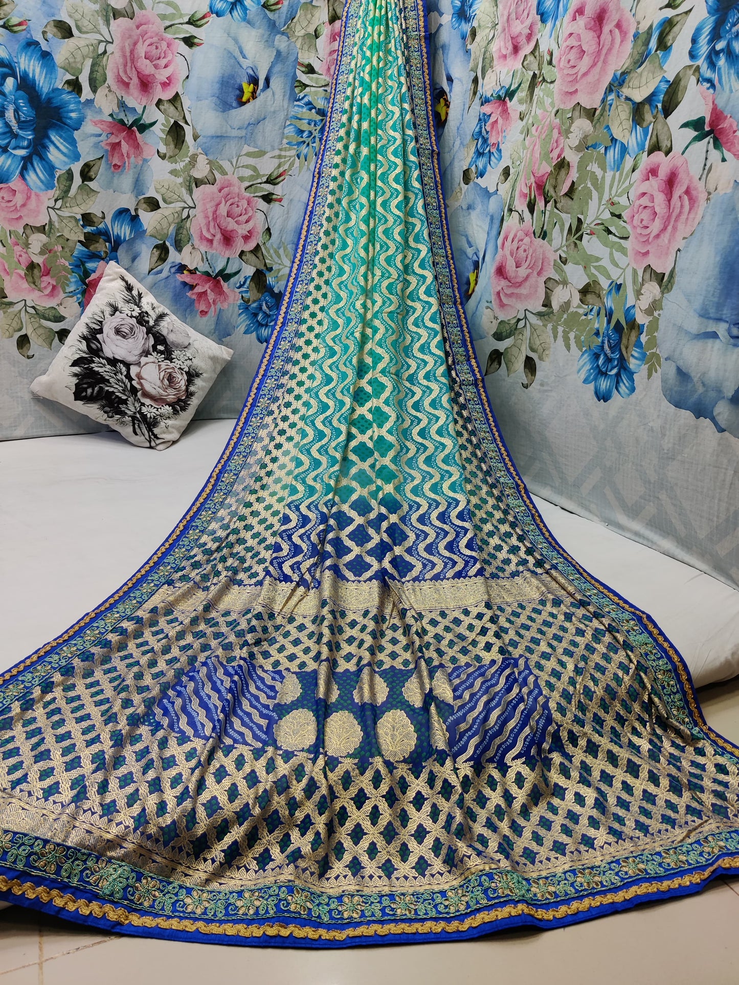 Soft Badhani Ghadchola saree With tie and dye print