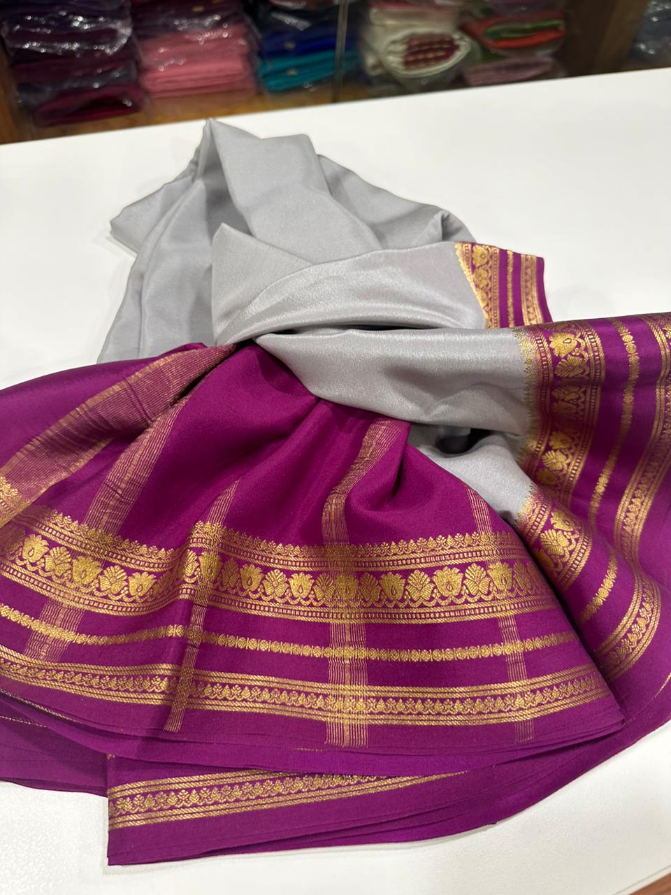 Pure  Mysore silk sarees 
110  grm thickness
Silk mark certified