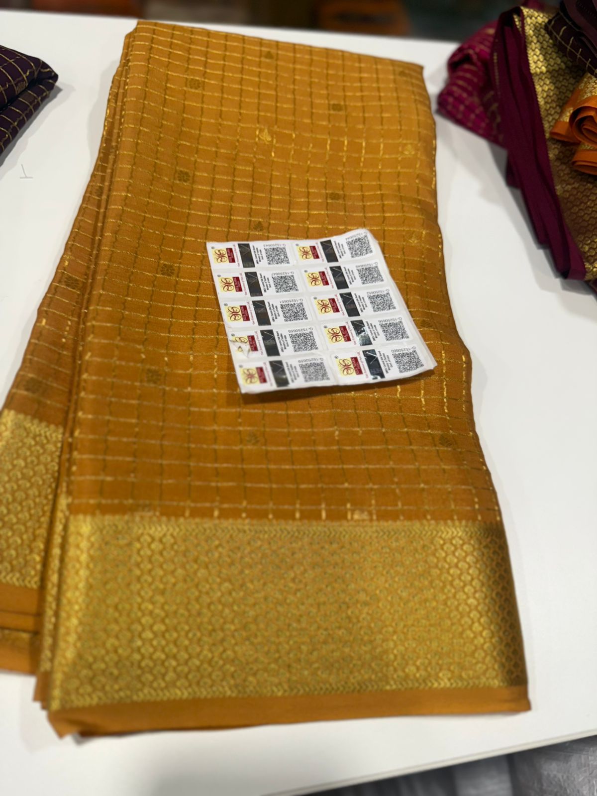 Pure Mysore silk sarees 
120grm thickness All exclusive pattern  with beautiful colour