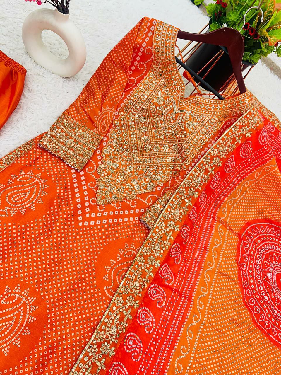 Designer plazo suit set          Heavy Chinon With Digital Print With Embroidery Sequence Work With Heavy With Full Sleeve