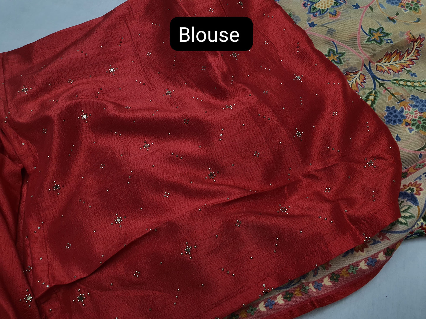 Brasso organza work and heavy blouse*saree