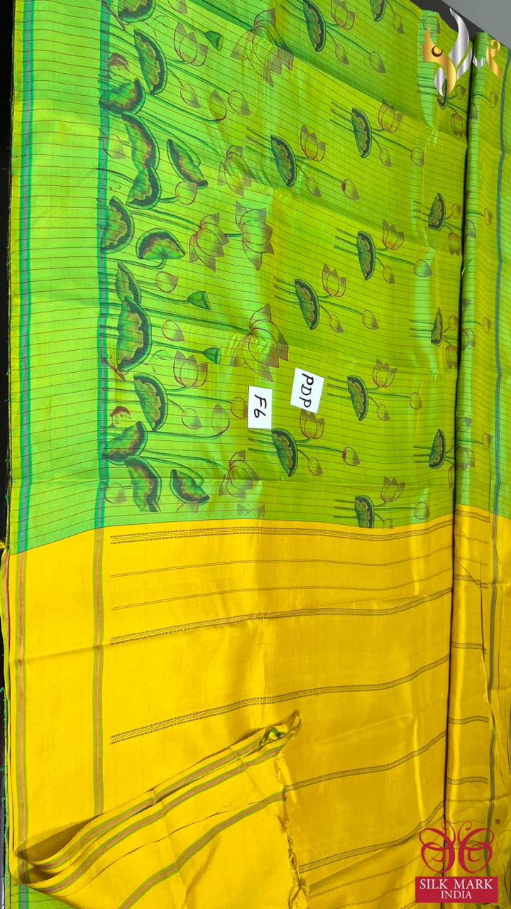 Original kanchipuram handloom double vaarppu  exclusive  TRADITIONAL PICHAWAI DESIGN DIGITAL PRINTED Sarees* 
*Vibrant New colour shades*
*It’s 100% hand loom weaving saree*