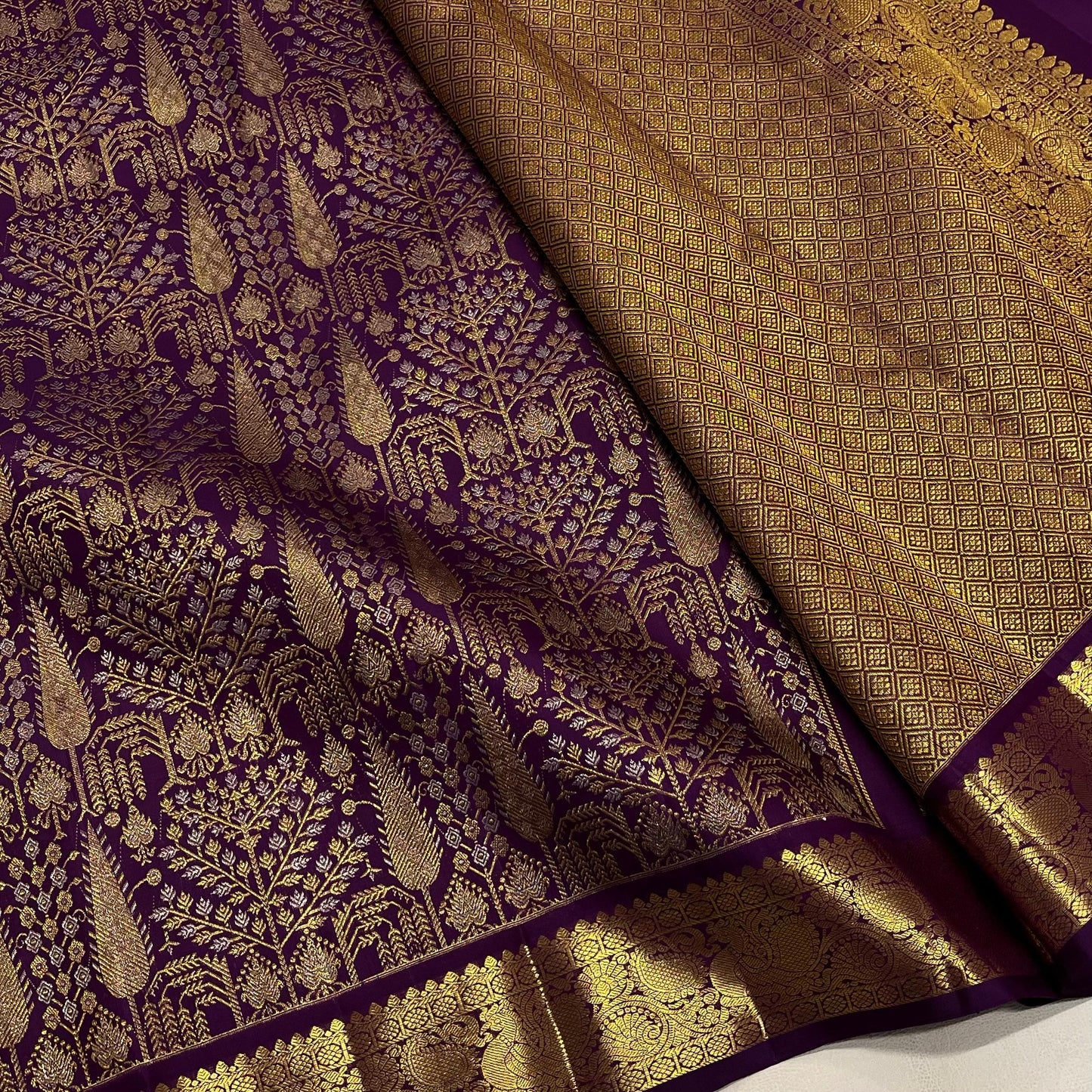 Kanchipuram pure silk handloom double warp self grand pallu and blouse *Bridal 2g* 
*SILK MARK TAG WITH HOLOGRAM*